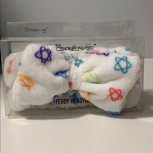 The creme shop plush teddy bow spa headband